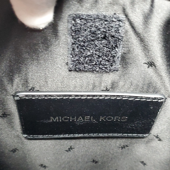 Michael Kors Cooper Men's Leather Backpack - Black/Neon Blue - Picture 9 of 16